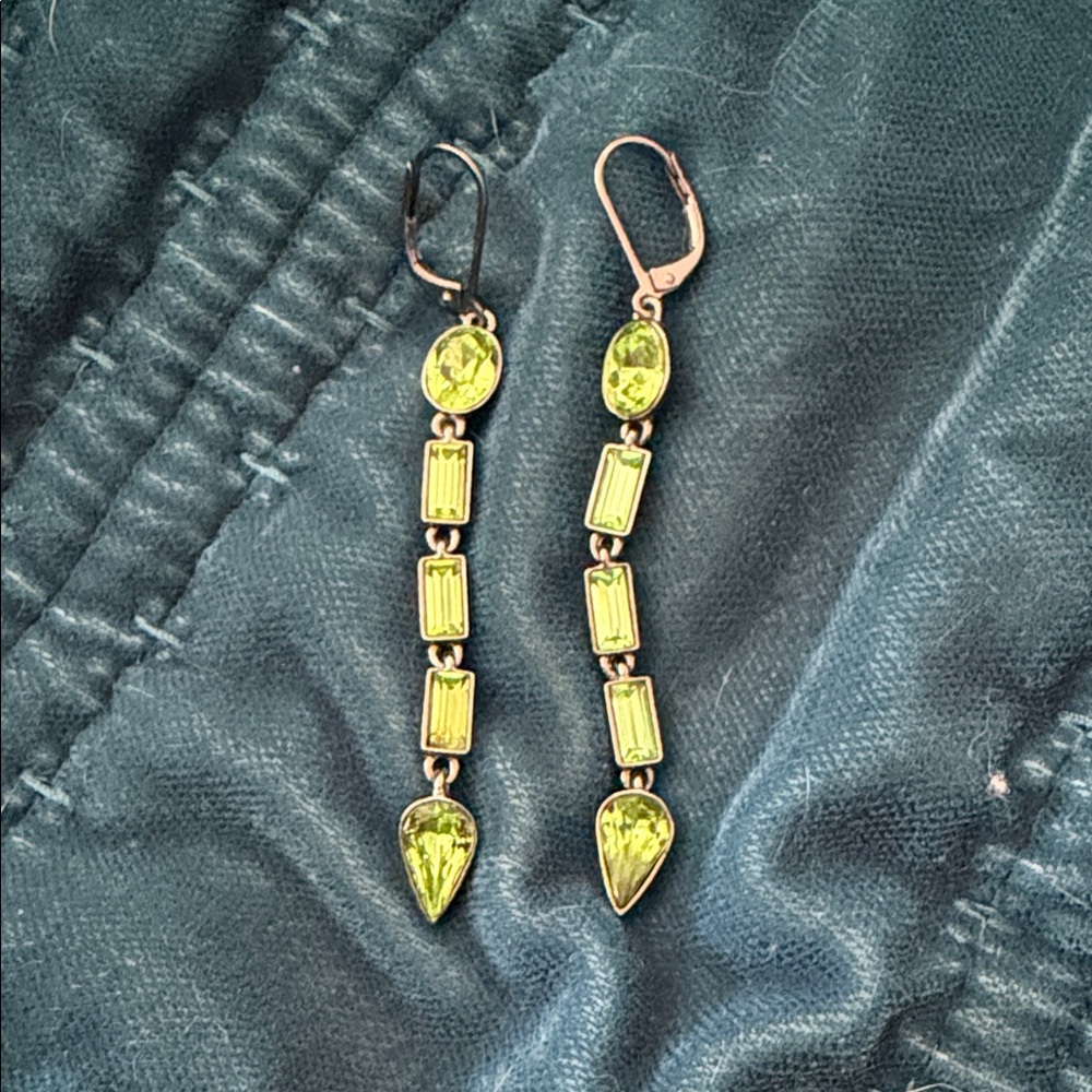 Givenchy Elegant Green Drop Earrings